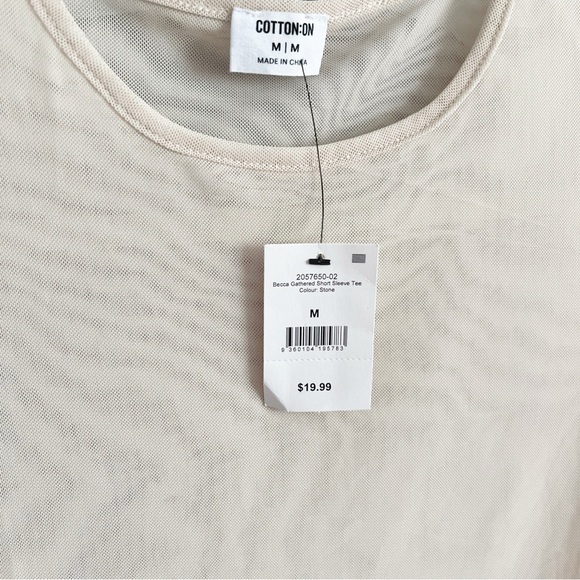 Cotton On | Bundle of 2 Becca Mesh Gathered Short Sleeve Tee in Stone - Picture 3 of 7